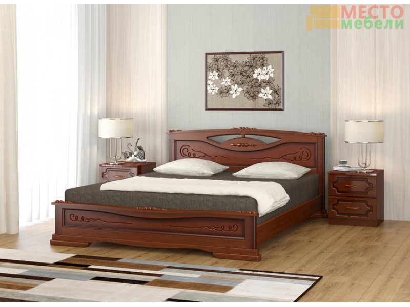 Кровать Елена-3 (орех) 160 см